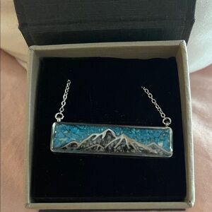 Silver Mountain Pendant Necklace